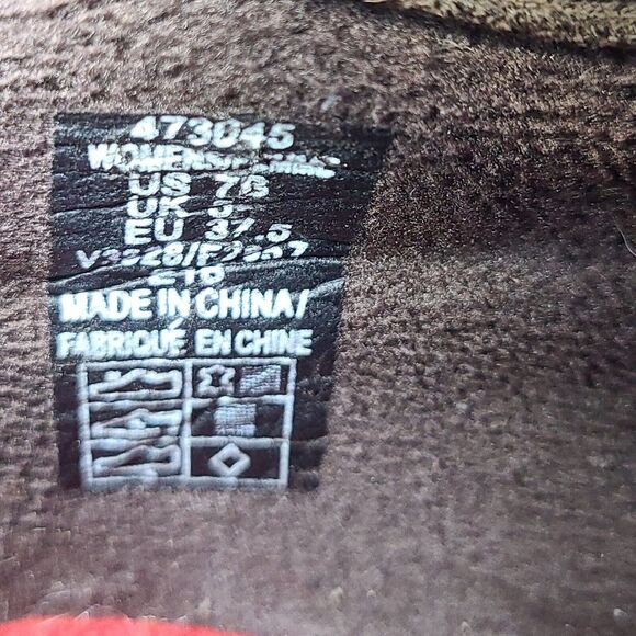 LANDS END WALKING CAMPING HIKING / ZIPPER SHOES 7 B Quilted Suede Brown - Picture 11 of 11